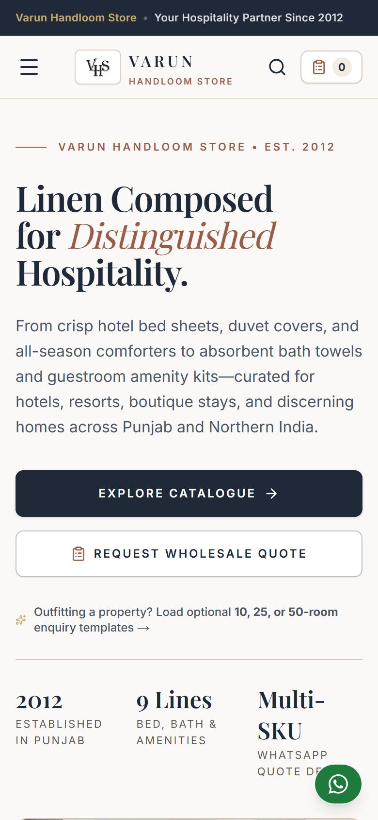 The same website on a phone.